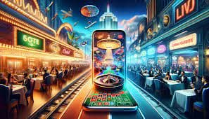 Aplikasi mobile rajavigor dengan tampilan live-dealer blackjack di layar